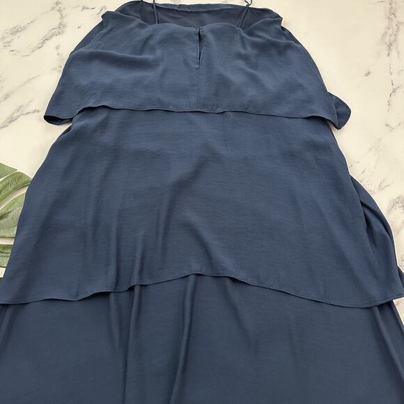 Banana Republic Womens Tiered Maxi Dress Size 12 New Navy Blue Flutter Layers - Picture 9 of 10